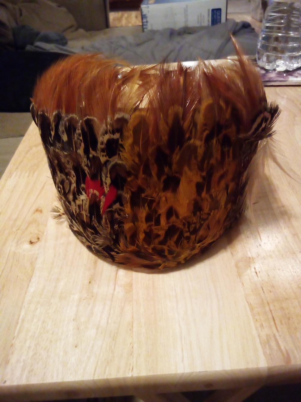 Vintage Pheasant Feather Crown Headband in Brown & Orange